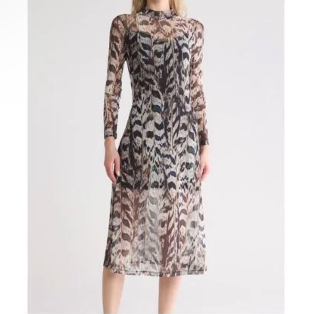 NWT AllSaints Hanna Ines Long Sleeve Mesh Midi
Dress Size 6 - Picture 5 of 10